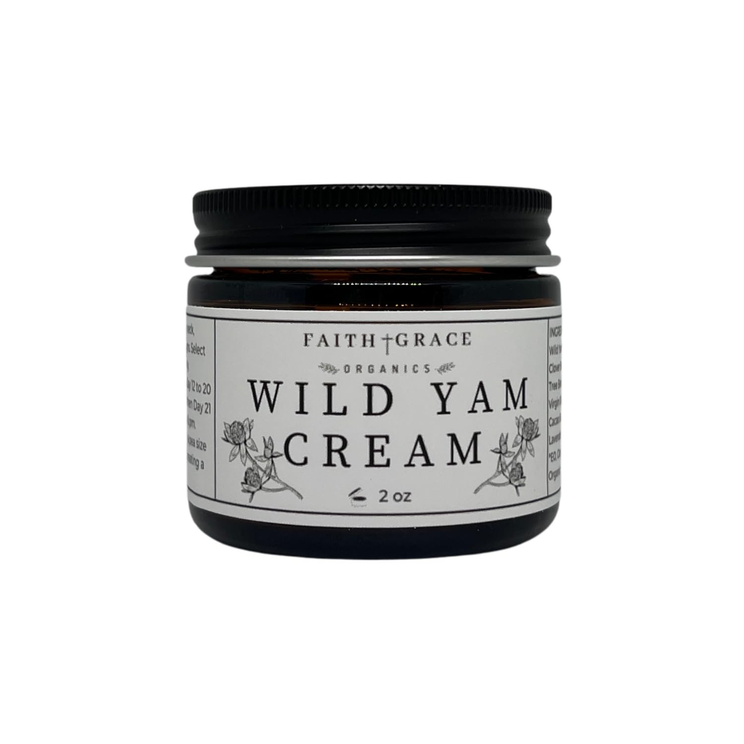 Faith and Grace Organics wild yam cream tub for daily moisturizing and skin comfort