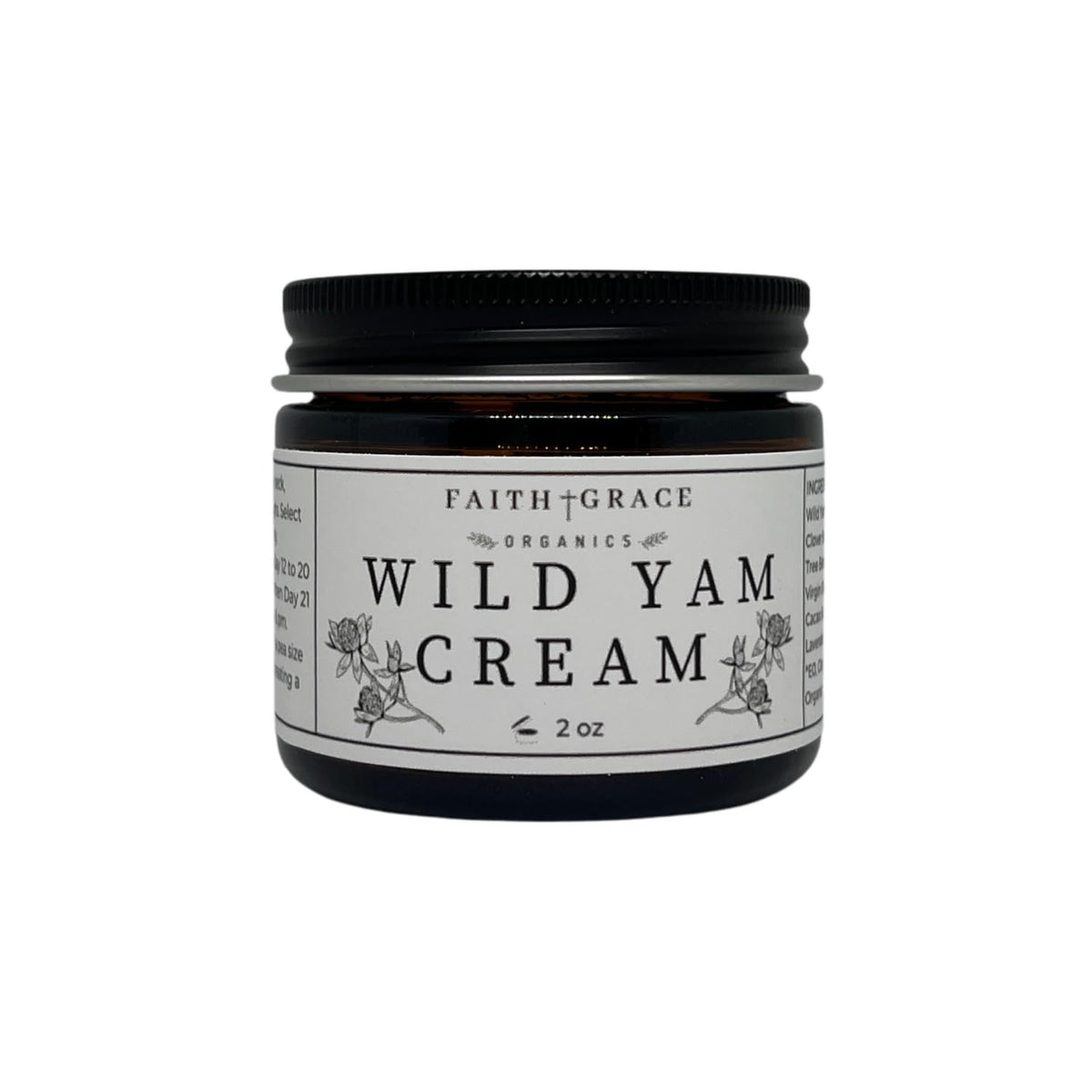 Faith and Grace Organics wild yam cream tub for daily moisturizing and skin comfort