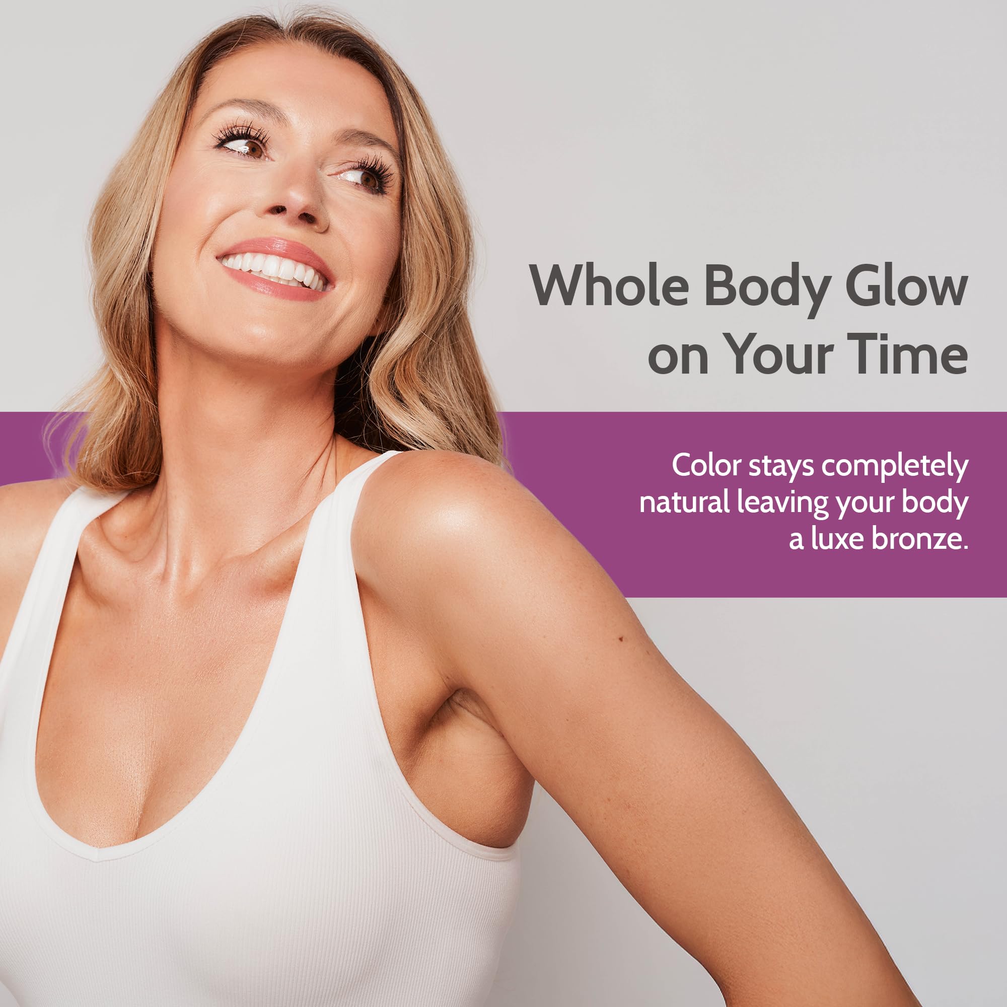 Fake Bake Flawless Darker soft bronze glow for a natural-looking tan.