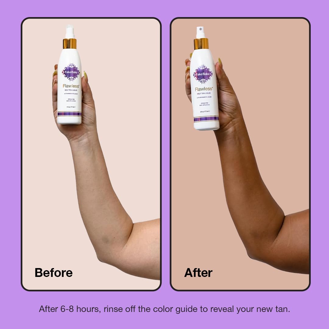 Fake Bake Flawless glow on shoulder demonstrates natural bronze development.