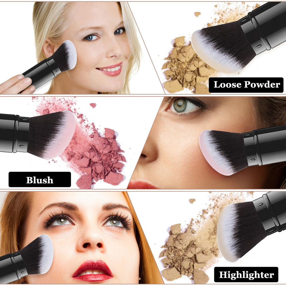 Falliny recycled aluminum handle adds durability for daily makeup routines.