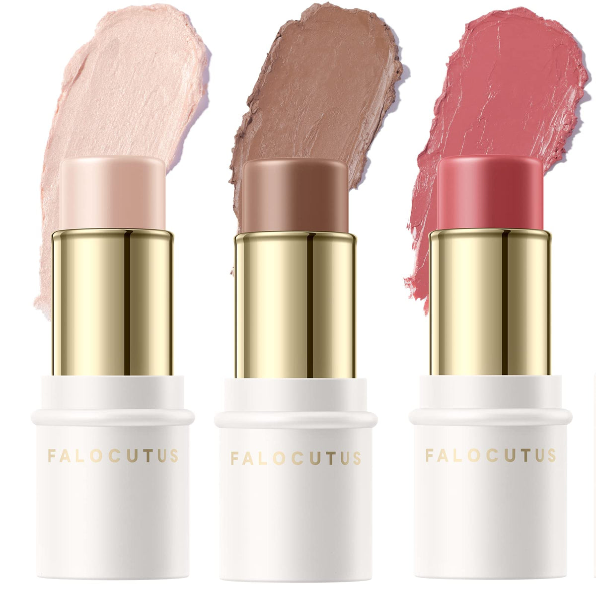 Falocutus 3-pcs light-medium contour set; compact kit for on-the-go contouring.