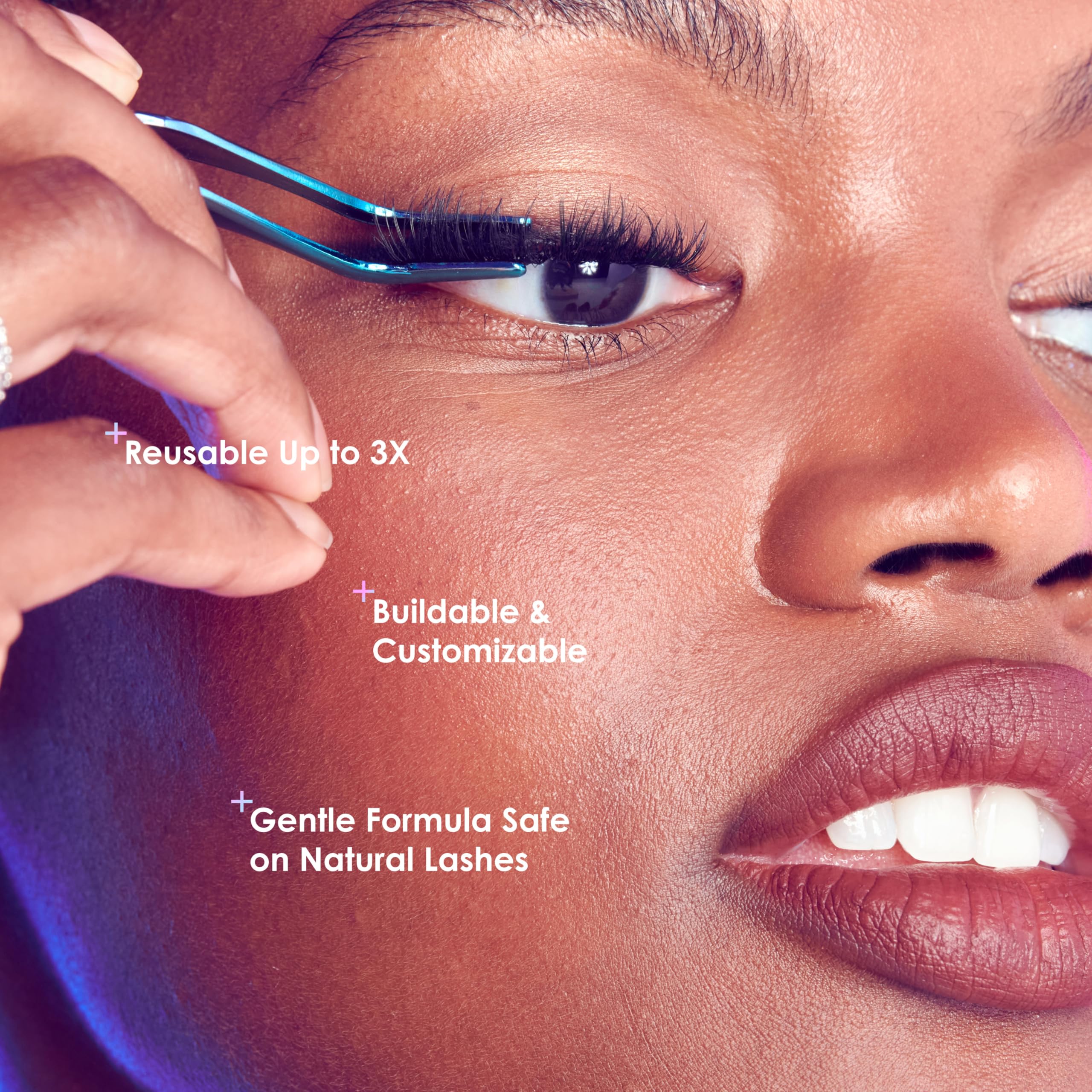 FALSCARA KISS microfibers closeup shows featherlight lash fibers