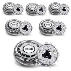FAMELEC 6-pack SH60 replacement heads close-up for precise, comfortable shaves.