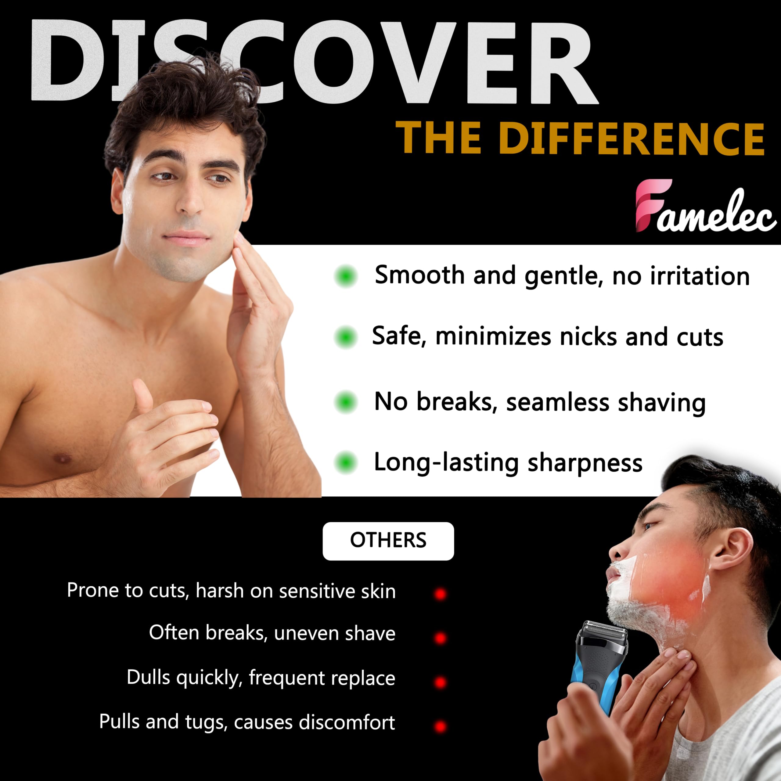 FAMELEC foil cutter bar replacement enabling precise, smooth shaves on Wahl Finale.