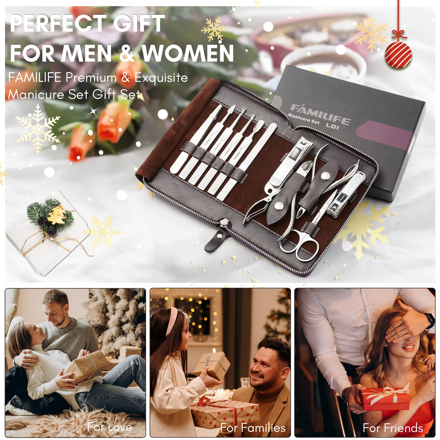 FAMILIFE cuticle trimmer and polish pusher for smooth nail prep.