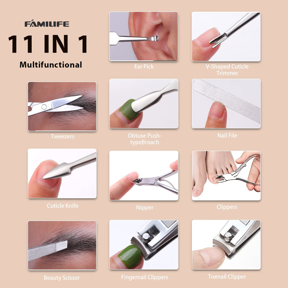 FAMILIFE cuticle nipper and ingrown toenail clipper in sharp focus