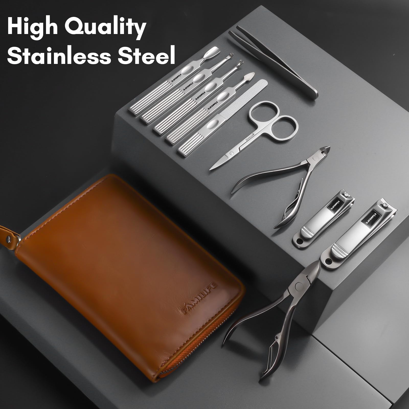 FAMILIFE cuticle nipper close-up for precise nail care.