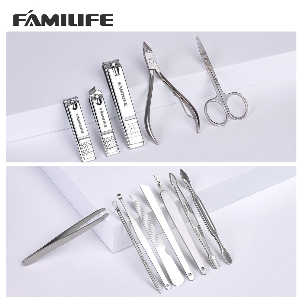 FAMILIFE eyebrow tweezers and nail scissors for precise grooming