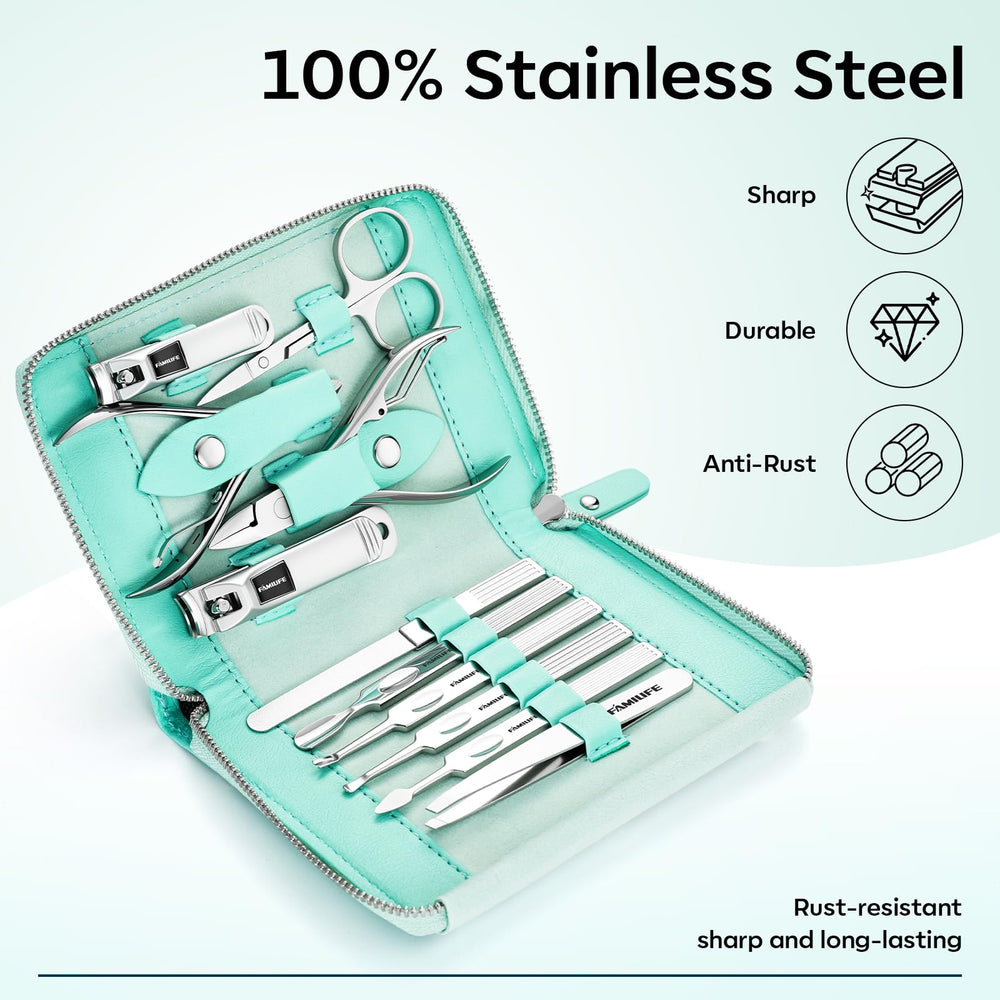 FAMILIFE nail clippers closeup demonstrates durable stainless steel and sharp bite