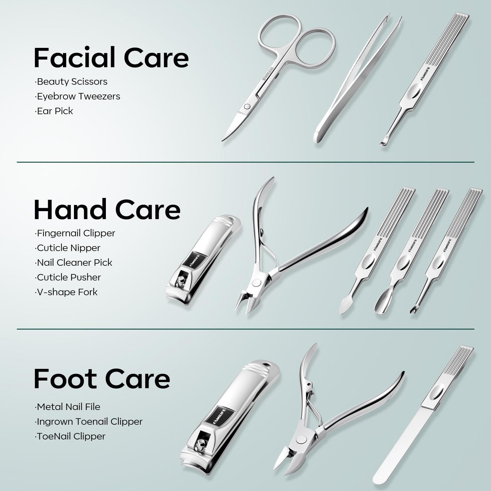 FAMILIFE cuticle nipper closeup demonstrates sharp blades for neat trims.