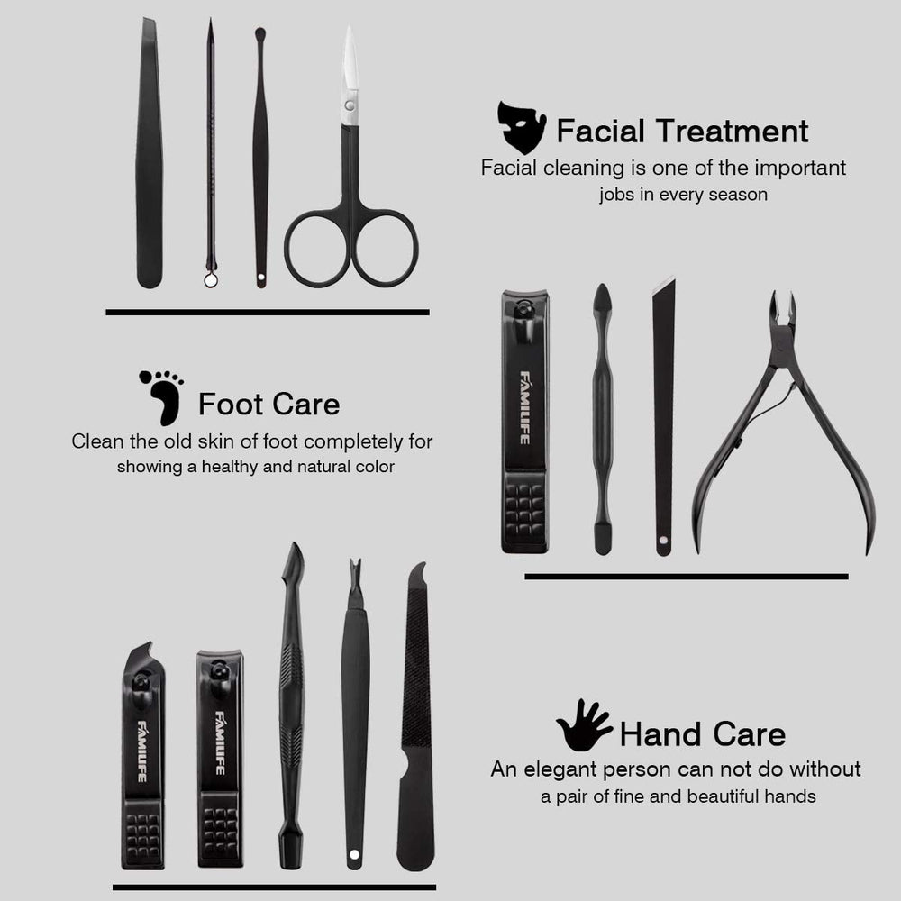 FAMILIFE manicure set 13-pcs ear pick for safe cleaning and multi-use kit.