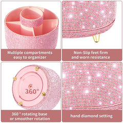 Fanado Bling Diamond five-slot storage neatly holds brushes, lipsticks, and polishes.