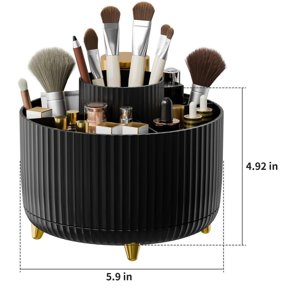Fanado five-compartment organizer neatly holds brushes, lipsticks, polishes, and skincare