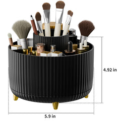 Fanado five-compartment organizer neatly holds brushes, lipsticks, polishes, and skincare