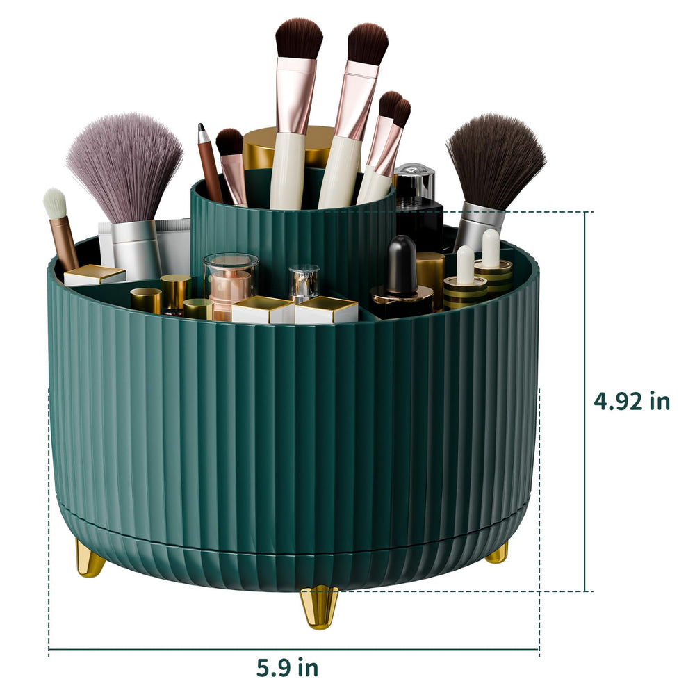 Fanado makeup organizer striped design gold feet adds a stylish premium touch