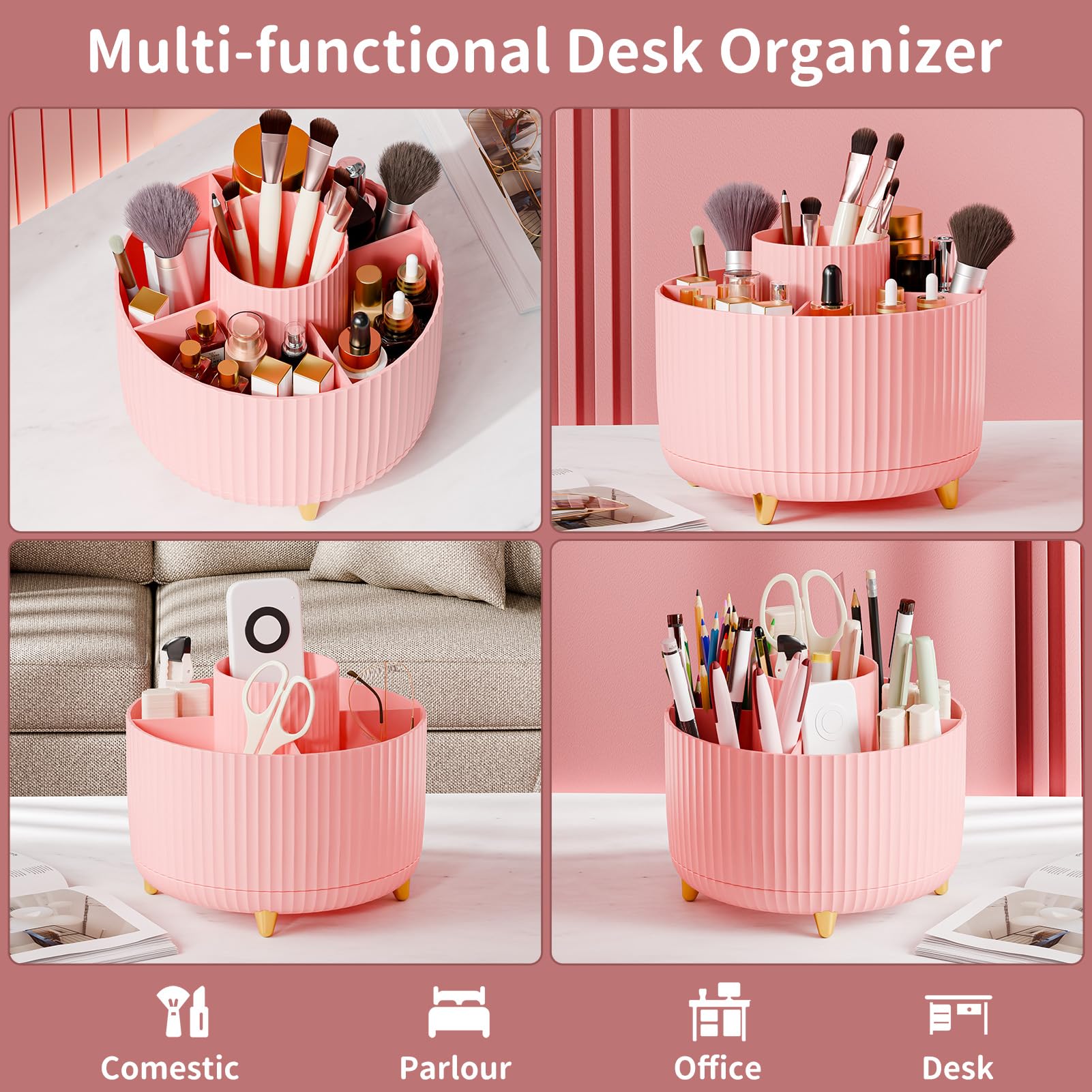 Fanado five-compartment storage keeps cosmetics and skincare neatly organized