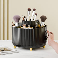 Fanado stripes design with gold feet adds stylish storage and desktop protection
