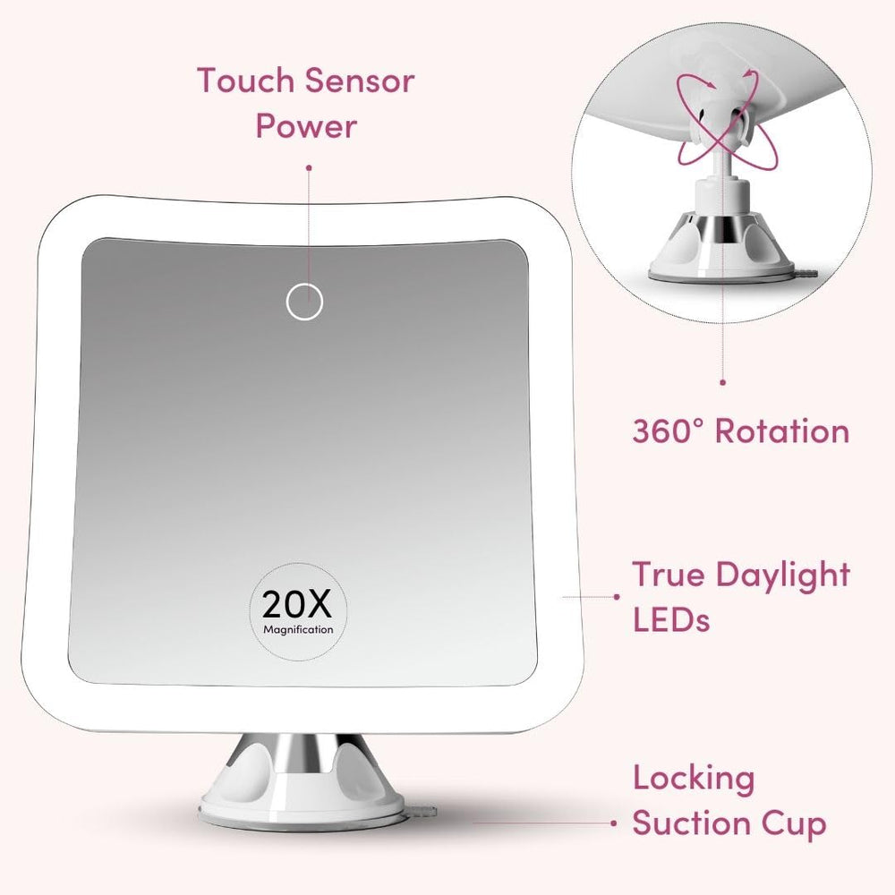 Fancii close-up 20x view supports precise tweezing, skincare, and makeup application