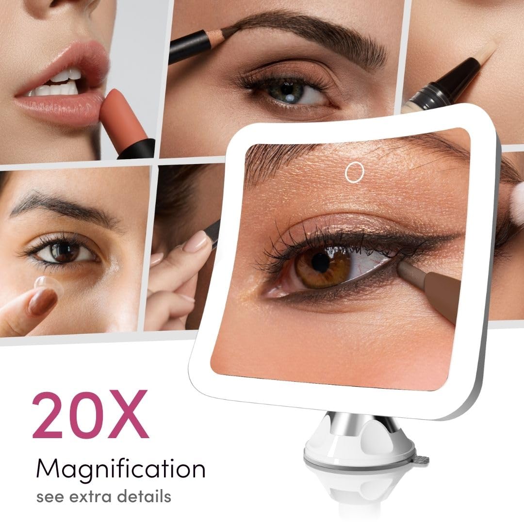 Fancii mirror with three lighting settings demonstrates true color under neutral daylight