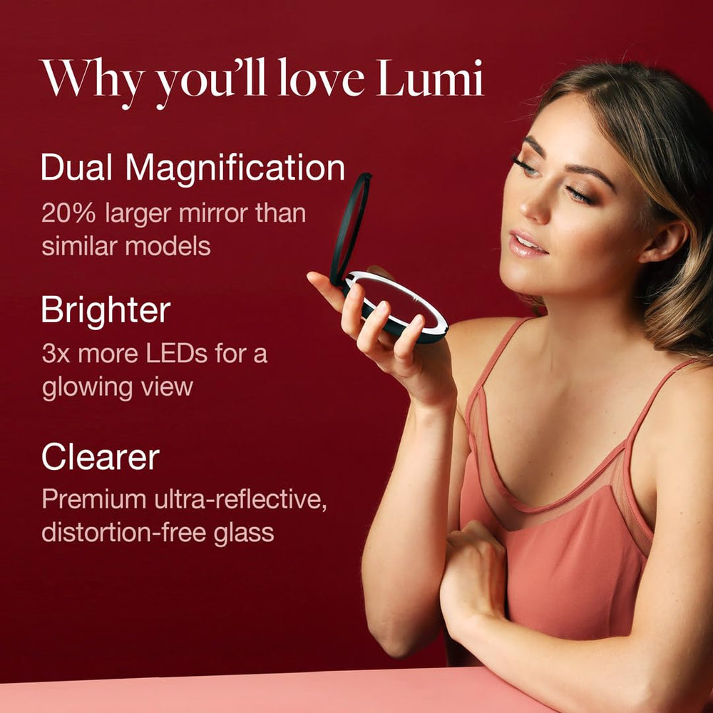 Fancii Lumi rose gold mirror 10x magnification for detailed grooming.