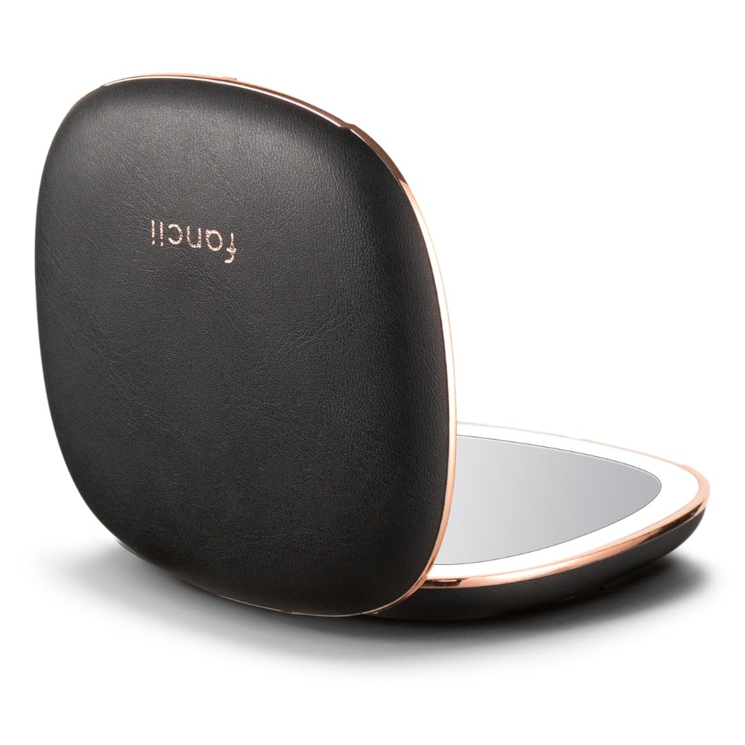 Fancii Mila 2 compact mirror in vegan leather, portable elegance for quick touch-ups.