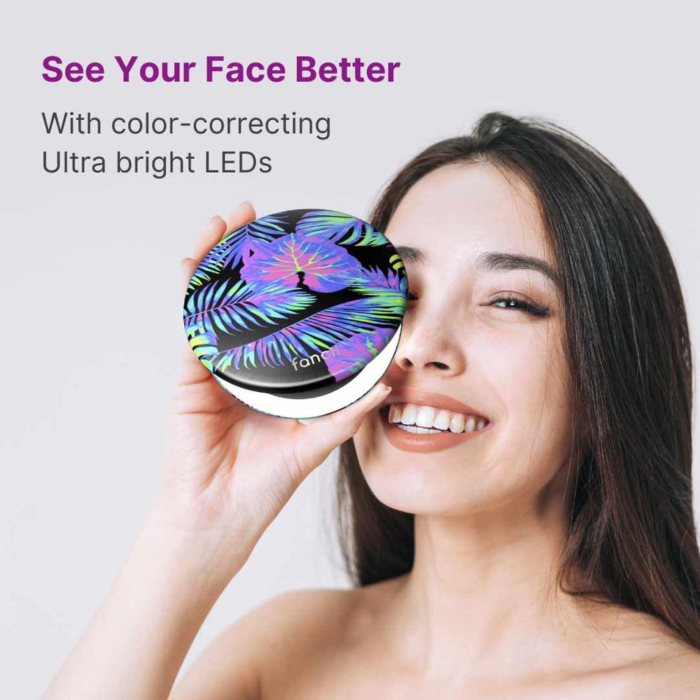 Fancii Taylor LED mirror showing neutral daylight setting for true-tone checks.