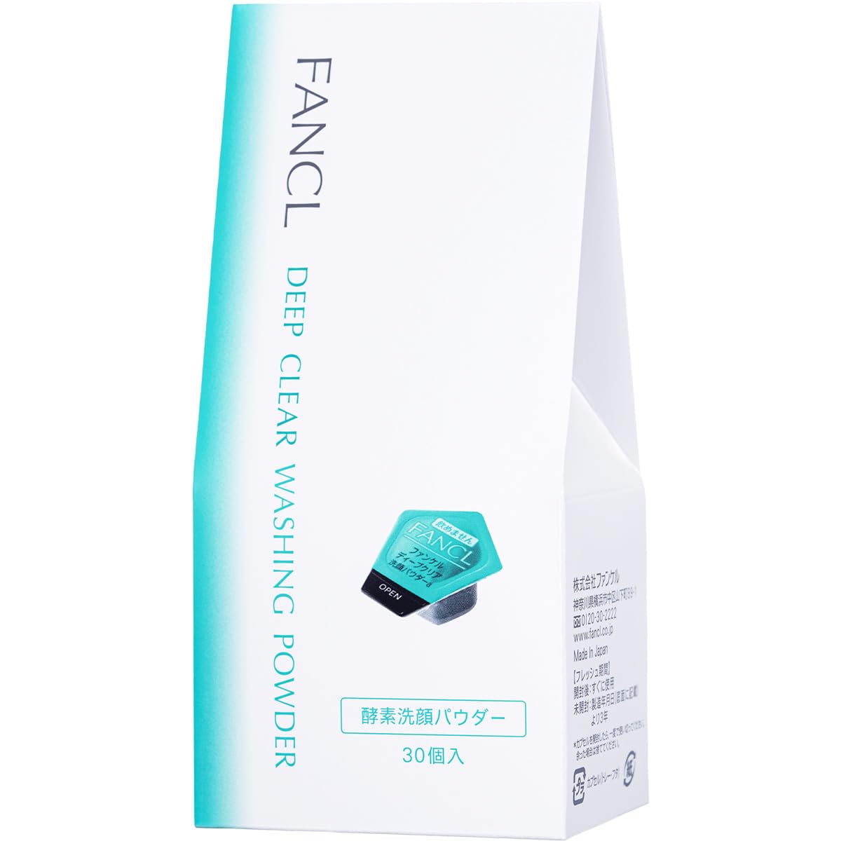 FANCL Deep Clear Washing Powder foaming-lather shows luxurious foam for a refreshing cleanse.