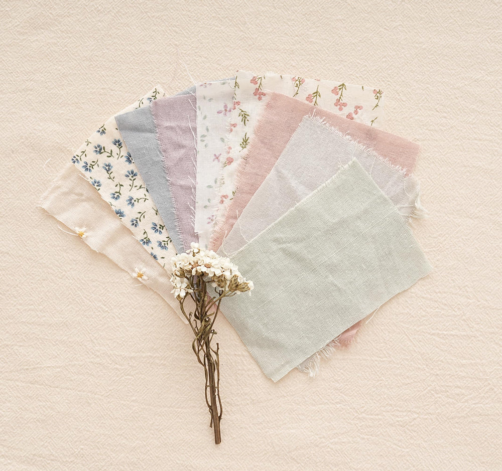 Fancy Clouds mint off-white tones pair with school outfits.
