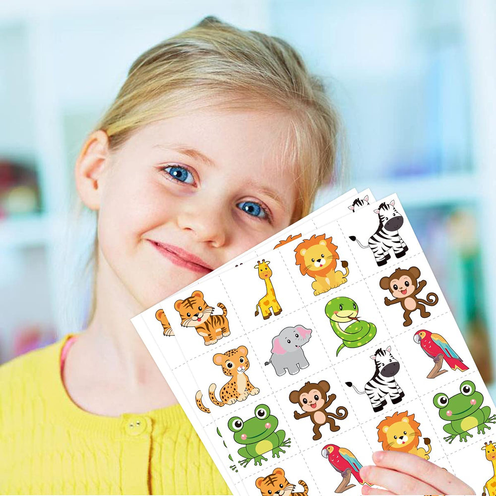 Fancy Land birthday favors with animal tattoos delight kids during celebrations.