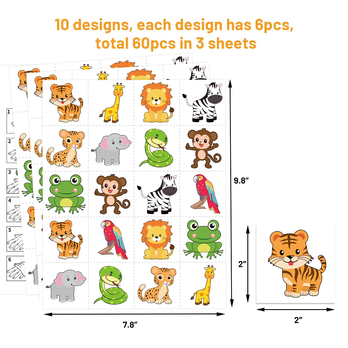 Fancy Land elephant tattoo design helps kids customize outfits at birthdays and events.