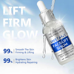 Fancy Pets Instant Face Lift Serum application shows quick smoothing across the skin surface.