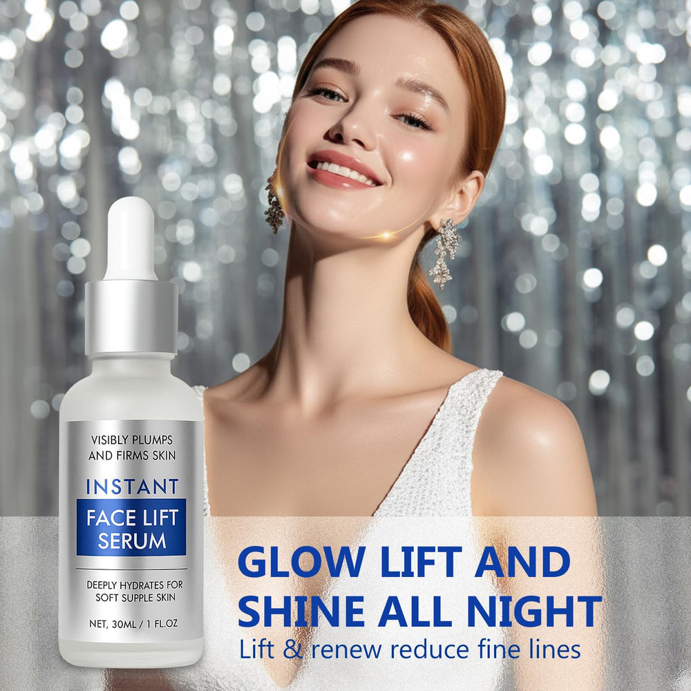Fancy Pets Instant Face Lift Serum with hyaluronic acid emphasizes hydration and lifting effect.