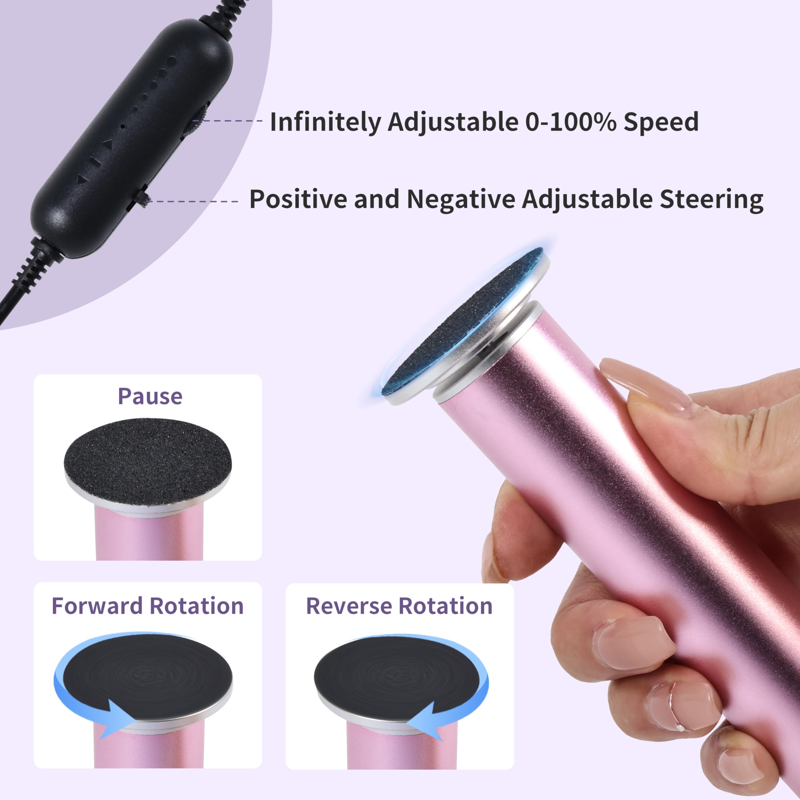 FancyJun electric foot callus remover packaging highlights included accessories and quick setup.