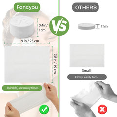 Fancyou towels expand in seconds to a 9x7.5 inch full towel