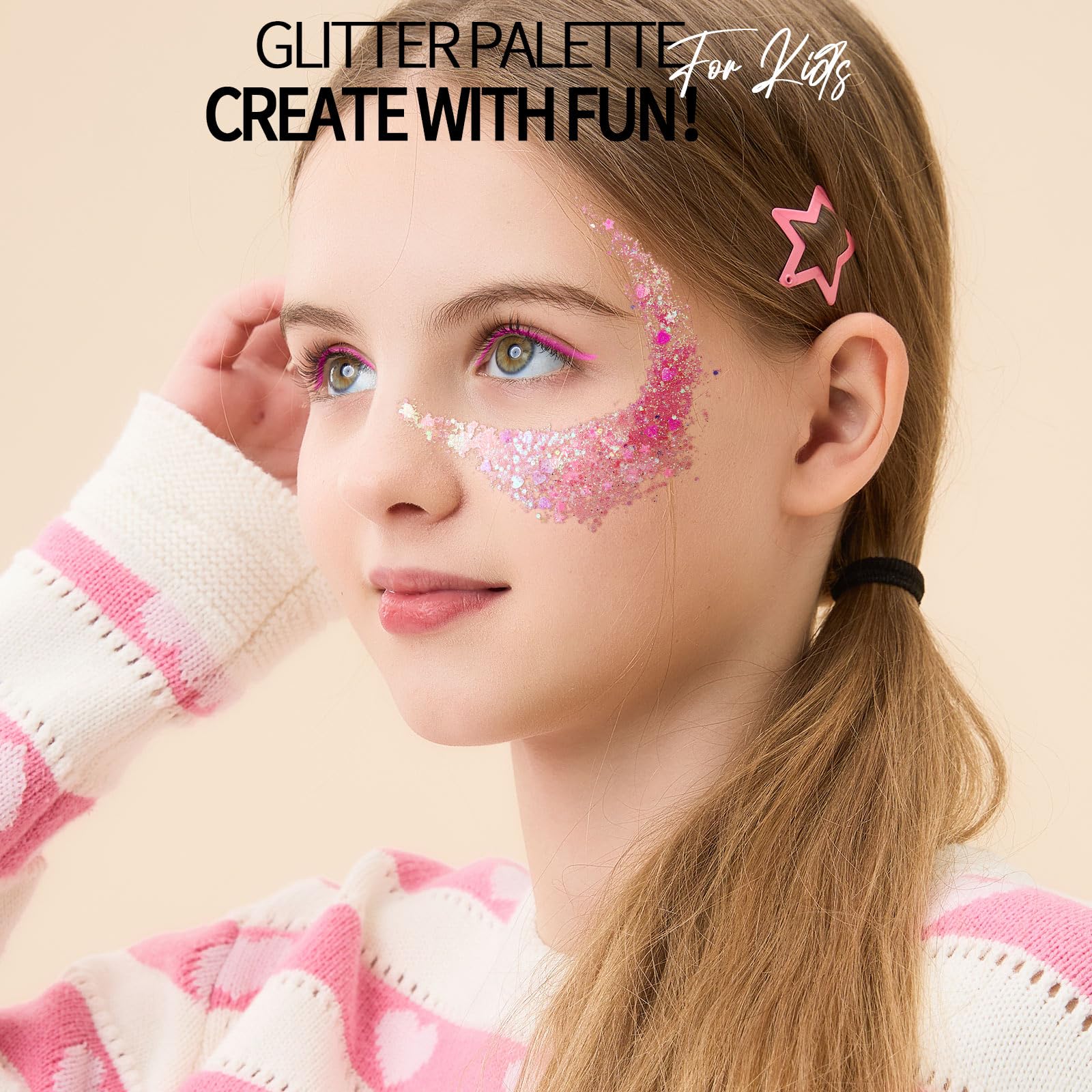 Fandamei beginner-friendly glitter application requires no tools for easy touch-ups.