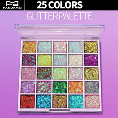 Fandamei body glitter highlights shoulders for a radiant party glow.