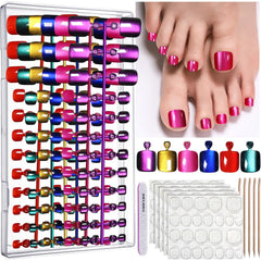 Fandamei cat eye toenails red color for bold at-home manicure
