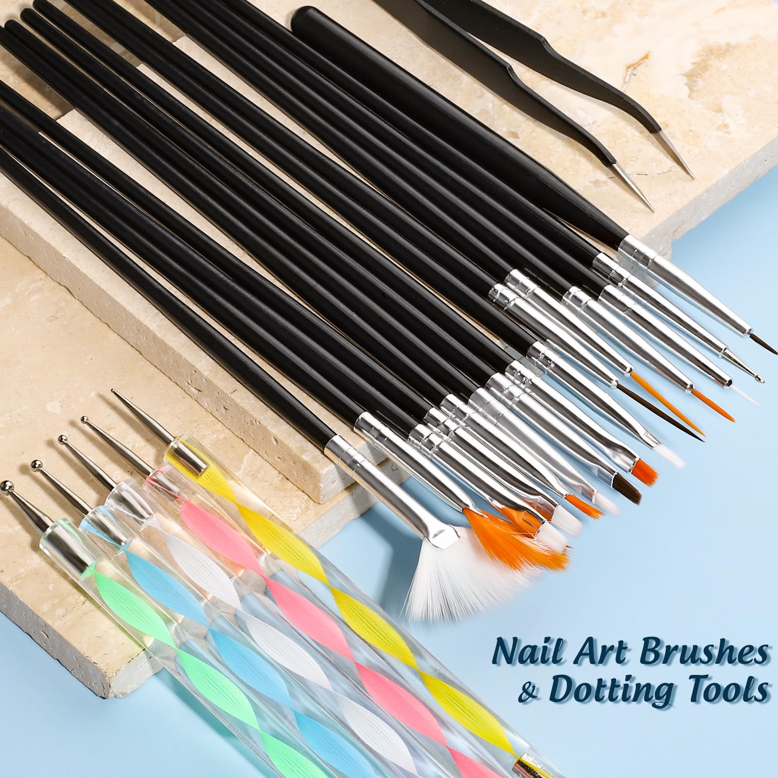 Fandamei curved-tip tweezers help place tiny decorations precisely.