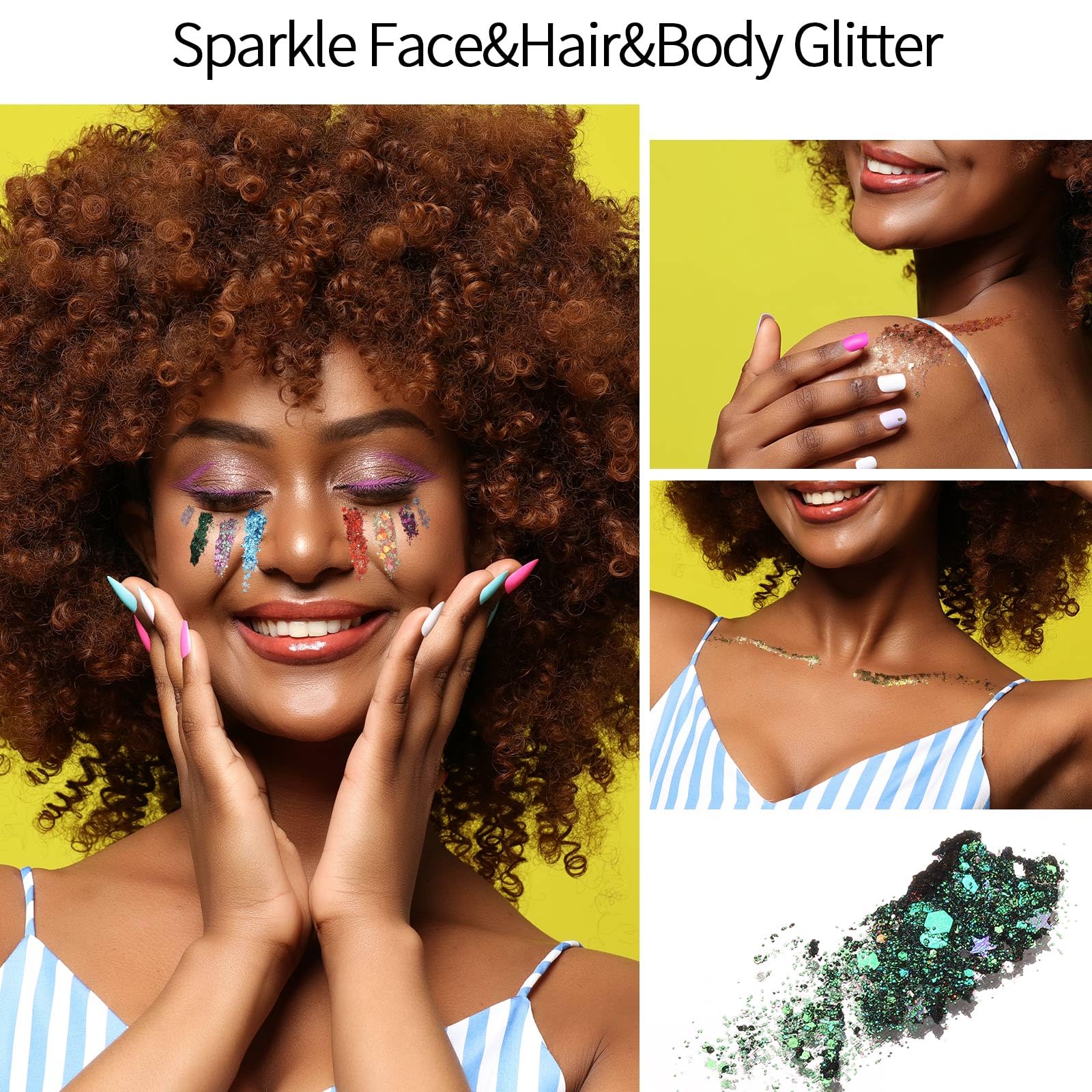 Fandamei festival-ready glitter look perfect for celebrations and photos.