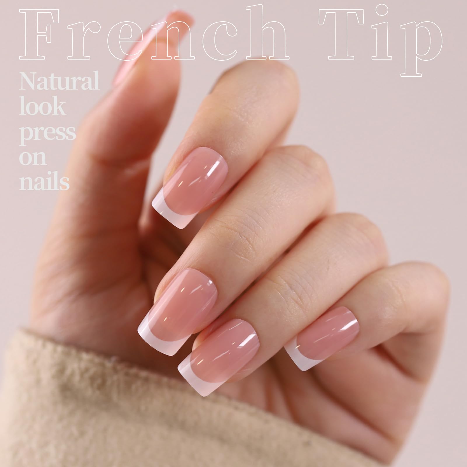 Fandamei fine-glitter nails offer subtle shimmer for everyday elegance.