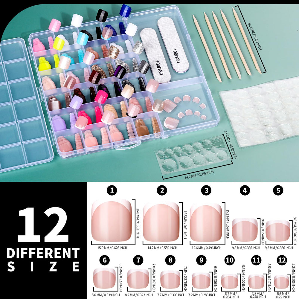 Fandamei French tips toenails for timeless elegance