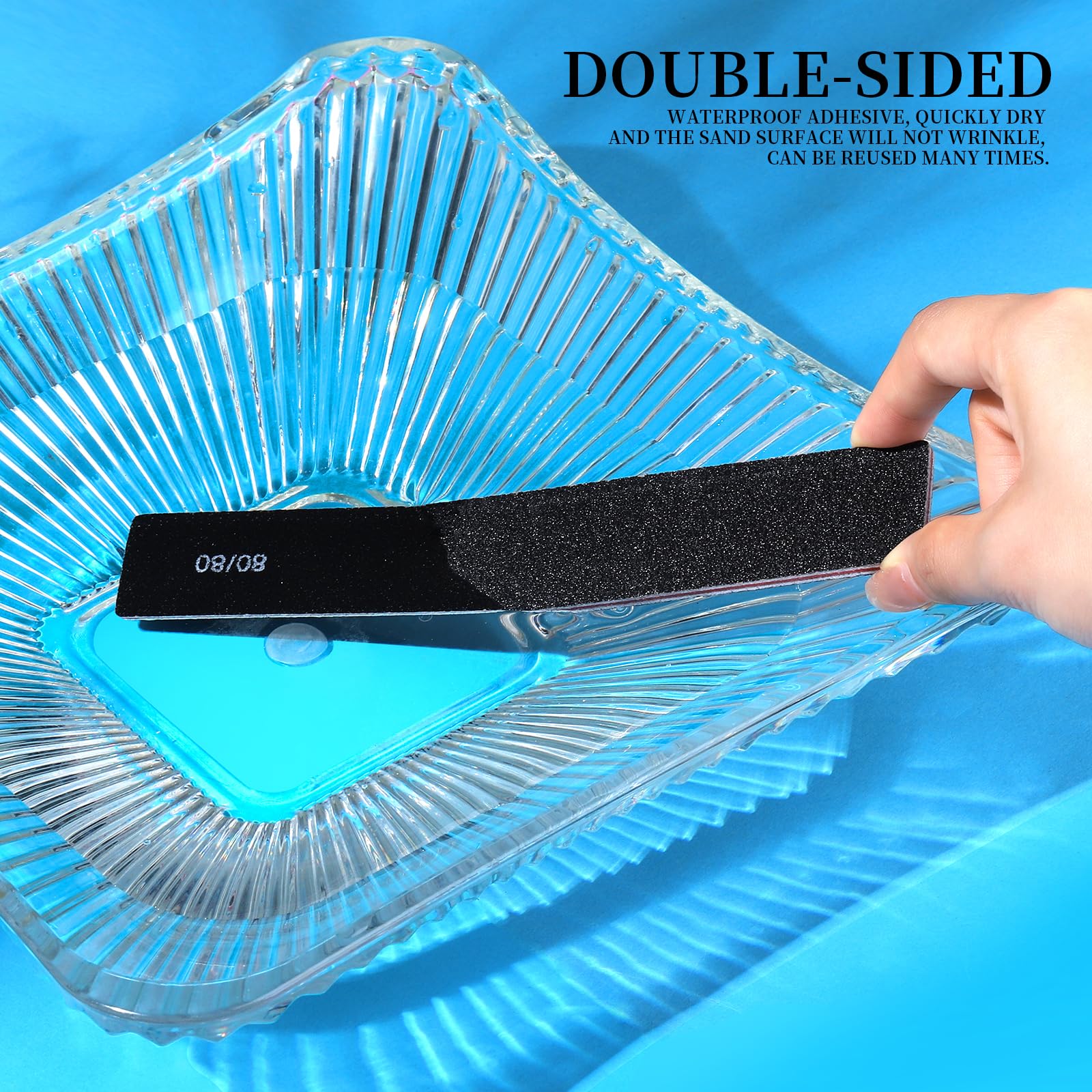 Fandamei 80/80 grit removes thick gel, dip powder, and acrylic nails.