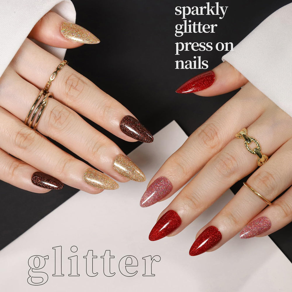 FANDAMEI glitter nails show eight-color sparkle for festive looks