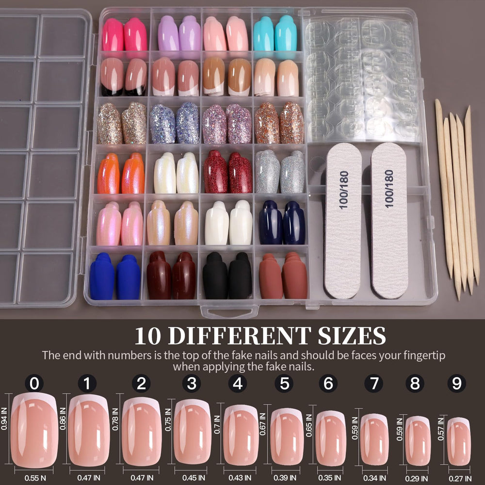Fandamei glossy solid nails deliver high-shine glam with a natural look.