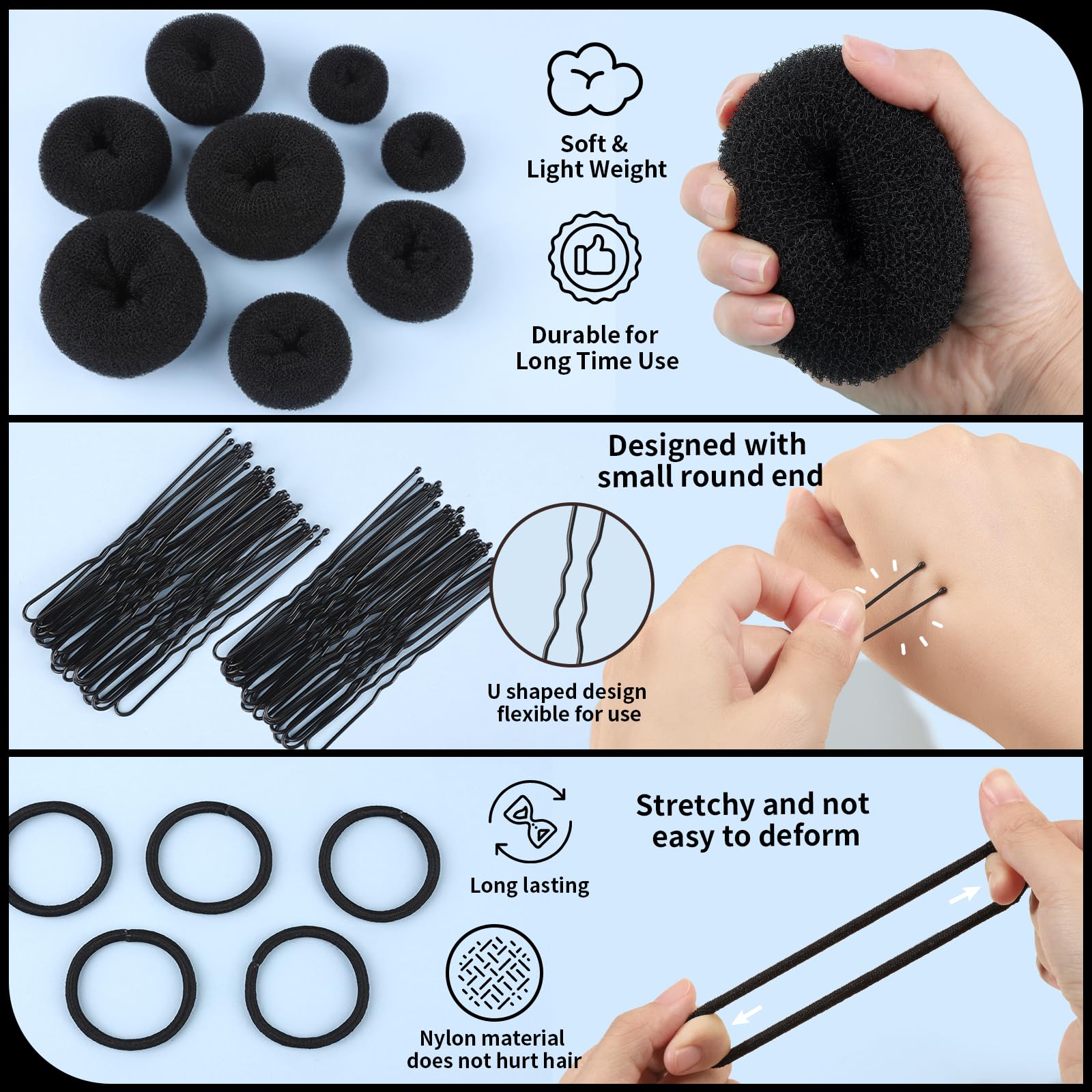 Fandamei medium donut bun for everyday neat buns