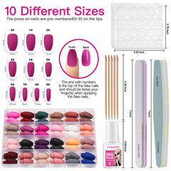 Fandamei matte press on nails coffin ballerina close up for elegant daily wear