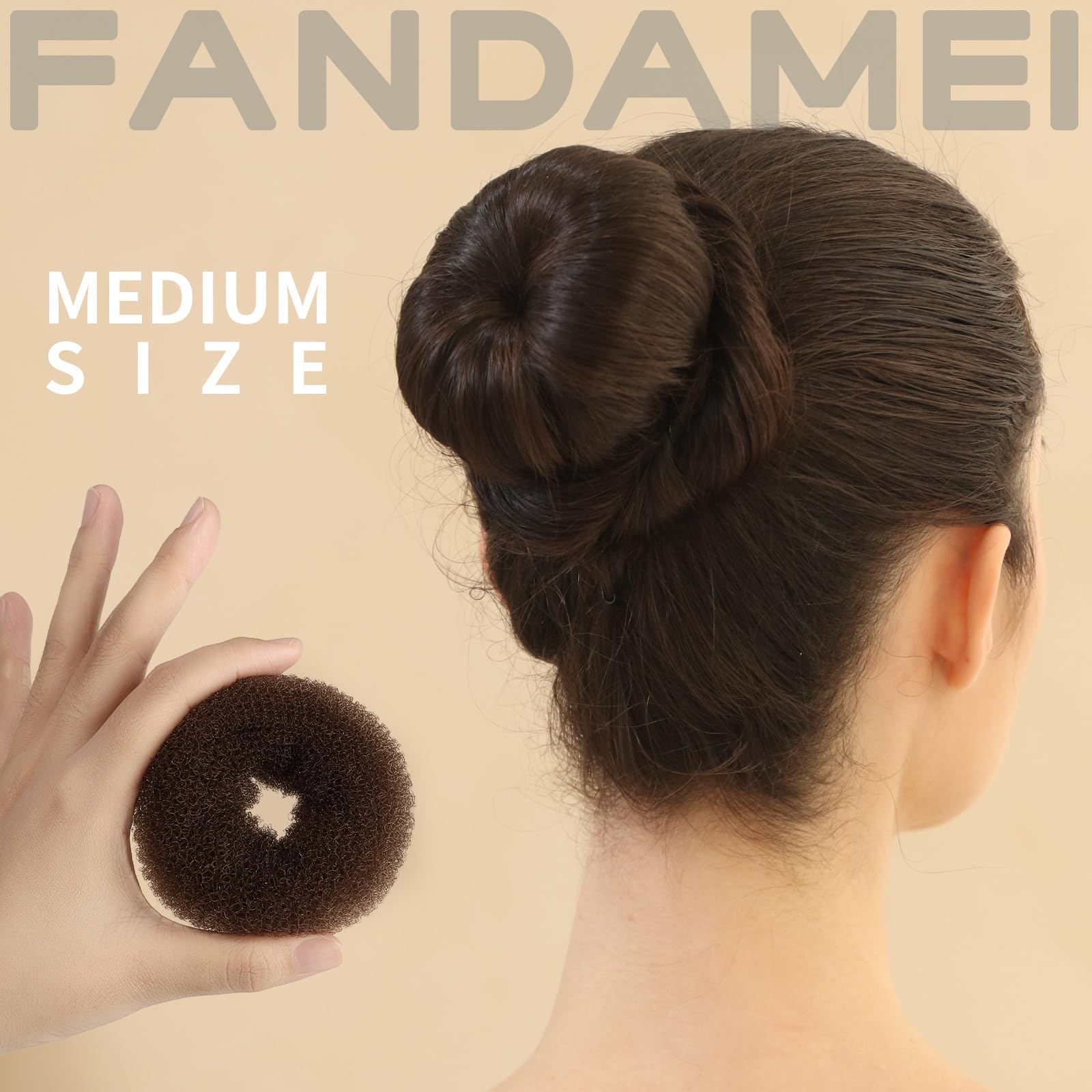 FANDAMEI medium donut bun for versatile updos on longer kid hair.