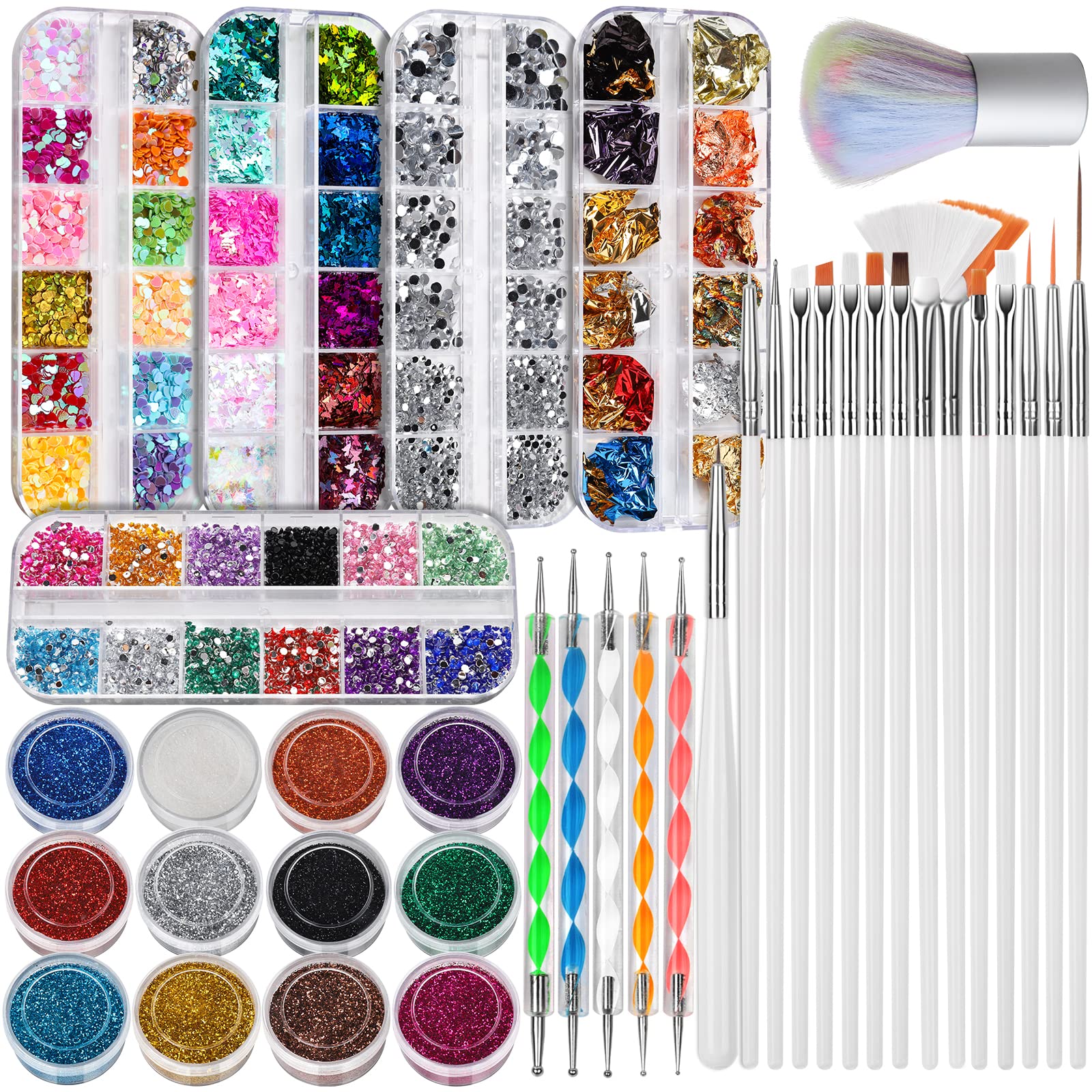 Fandamei Nail Art Brushes Kit with flat-head brushes for precise lines and clean detailing.