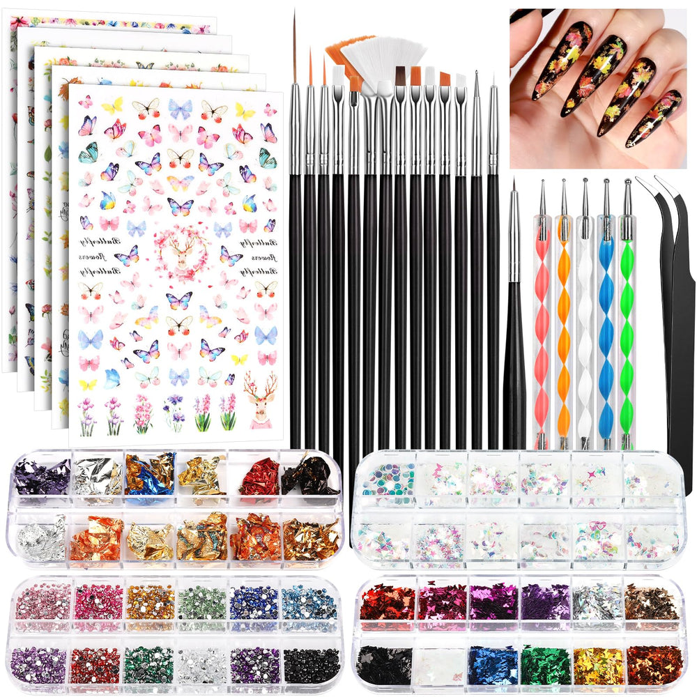 Fandamei nail art brush set with varied tips for precise designs and clean lines.